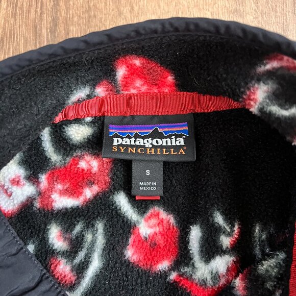 Rare Patagonia Black Mushroom Synchilla Fleece Jacket Vintage Sz S - Picture 5 of 12